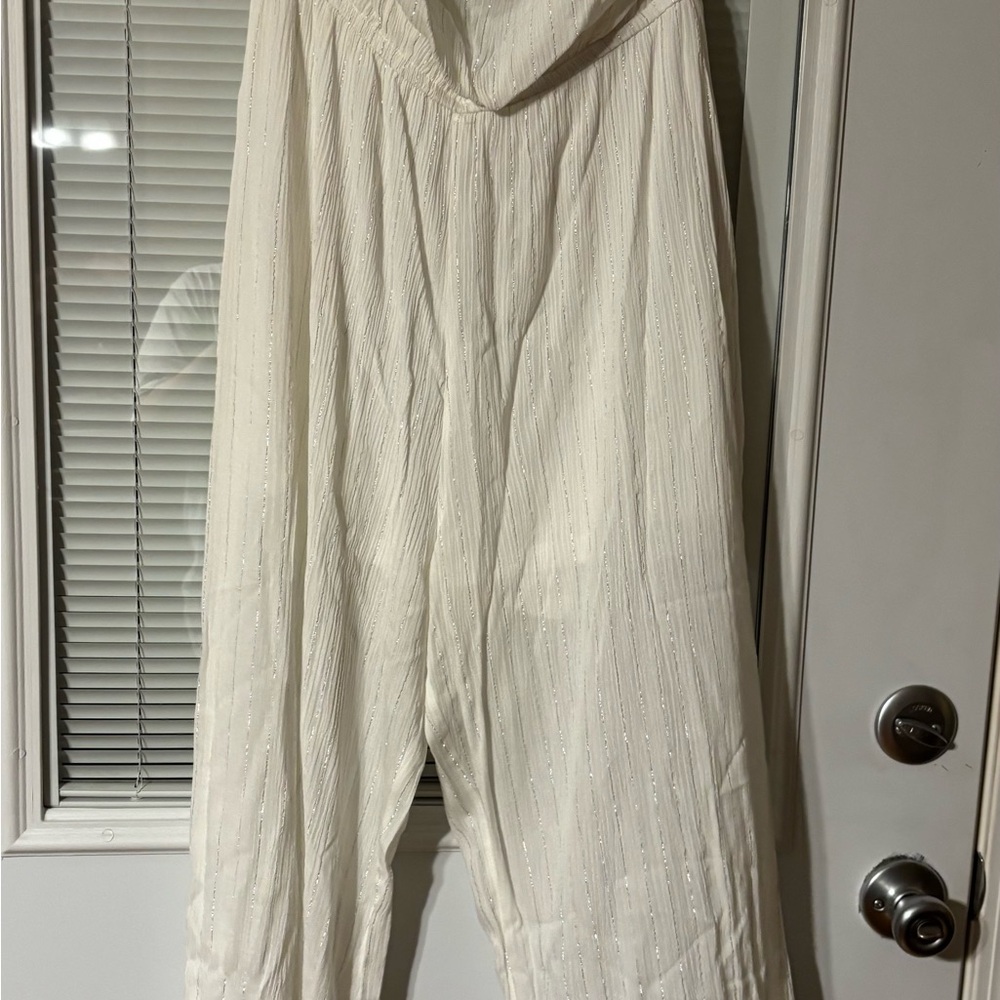 Forever 21 White Jumpsuit with Silver Accents - Picture 7 of 12